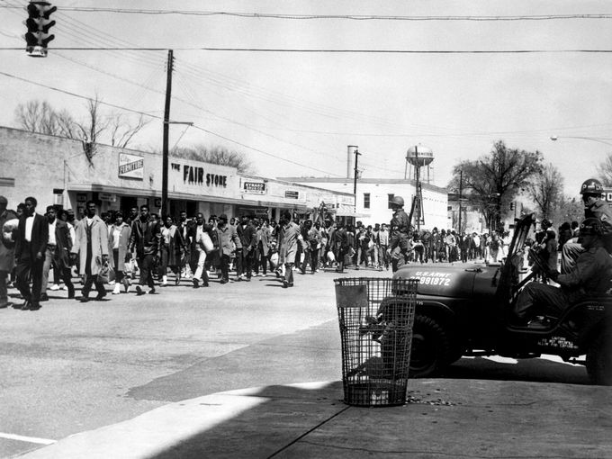 March 23, 1965 in Alabama, the third leg of the Selma to Montgomery march.  (courtesy AFP/Getty Images)